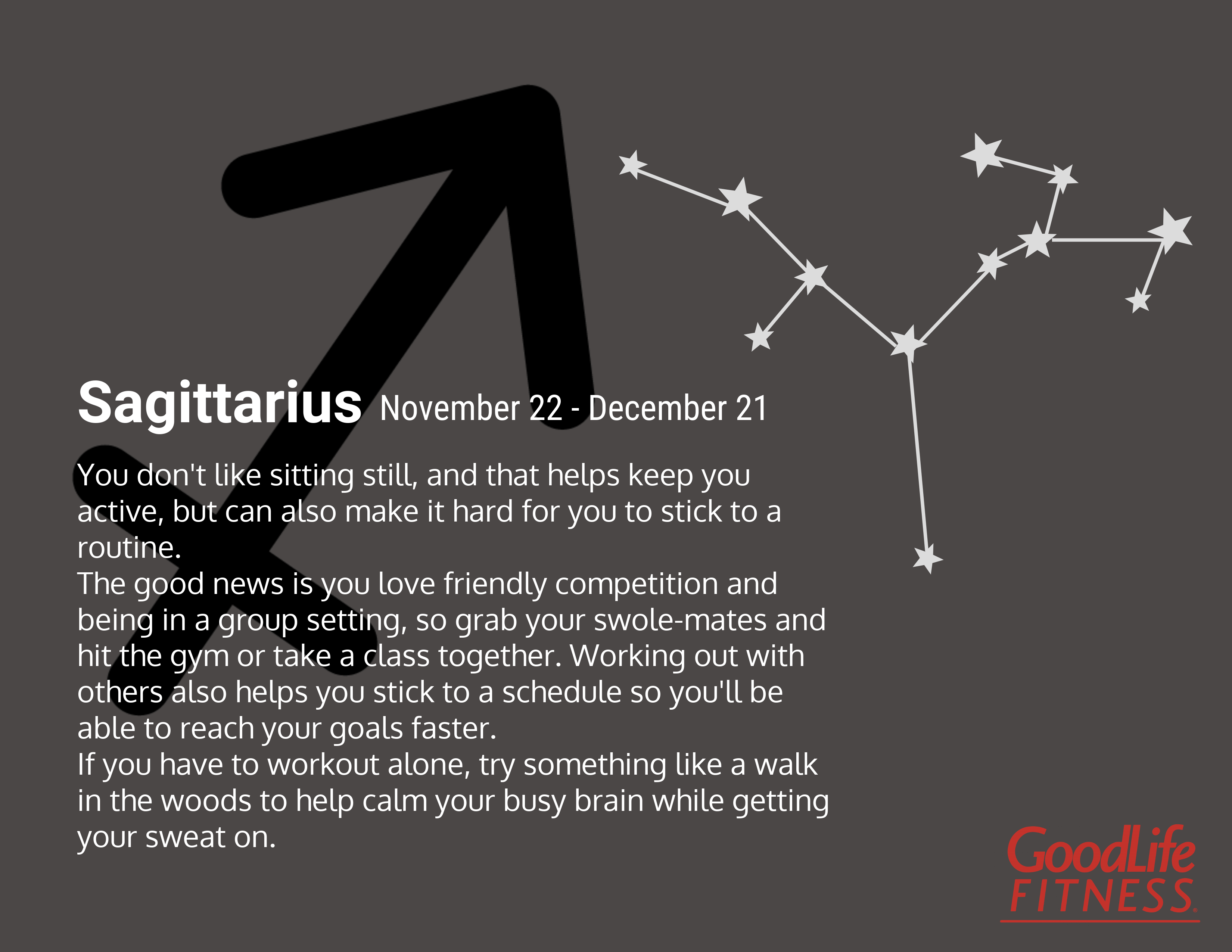 Workout For Your Horoscope: Sagittarius | The GoodLife Fitness Blog