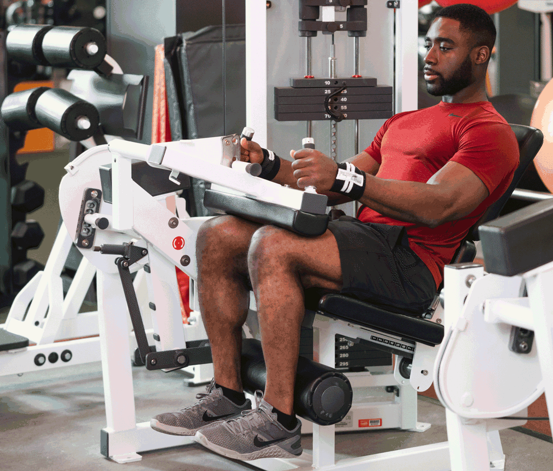 Muscle building leg machine workout